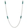 Marjorie Baer Chain With Stacked Turquoise Beads Necklace In Silver