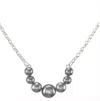 Marjorie Baer Women's Semi Circle Arc Grey Cabochons On Chain Necklace In Silver