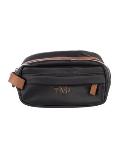 Pre-owned Mark And Graham Embroidered Satin Cosmetics Bag In Blue