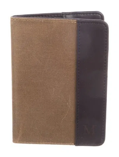 Pre-owned Mark And Graham Jack Waxed Canvas Passport Case In Brown
