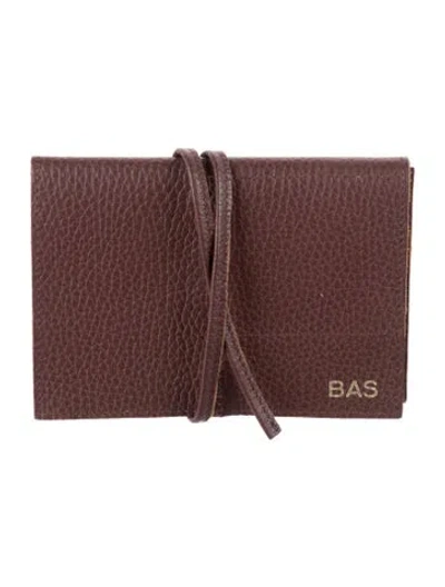 Pre-owned Mark And Graham Leather Charger Roll-up In Brown