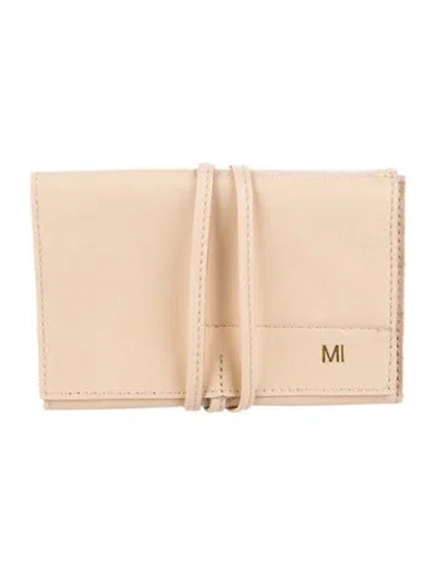 Pre-owned Mark And Graham Leather Charger Roll-up In Neutral