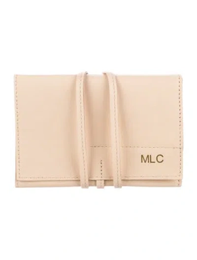 Pre-owned Mark And Graham Leather Charger Roll-up In Neutral