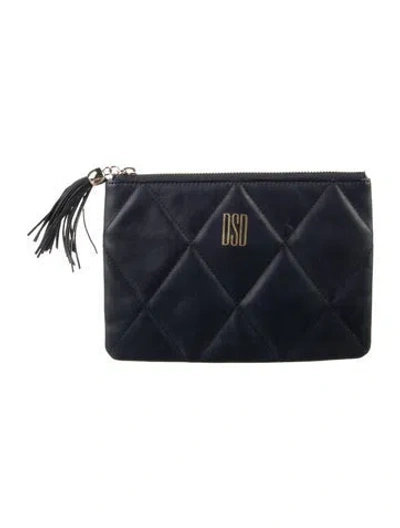 Pre-owned Mark And Graham Leather Cosmetic Bag In Blue