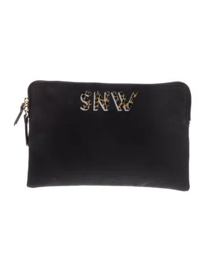 Pre-owned Mark And Graham Leather Portfolio In Black