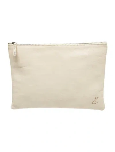 Pre-owned Mark And Graham Leather Portfolio In Neutral