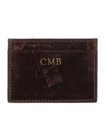Pre-owned Mark And Graham Leather Printed Card Holder In Brown