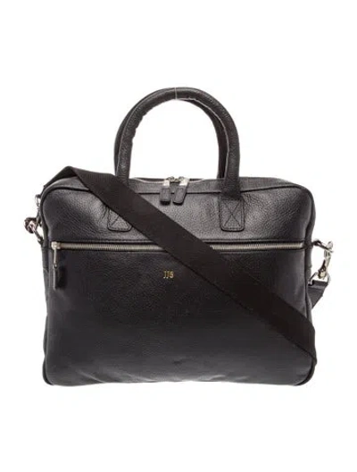 Pre-owned Mark And Graham Leather Top Handle Bag In Black