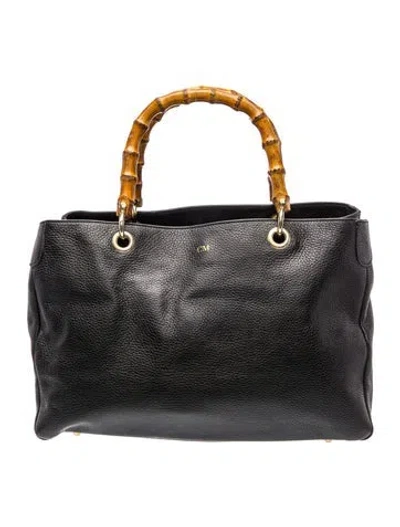 Pre-owned Mark And Graham Leather Top Handle Bag In Black