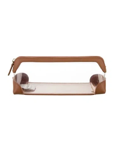 Pre-owned Mark And Graham Leather Travel Case In Orange