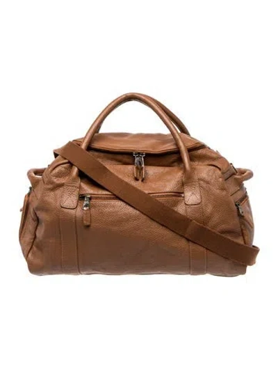 Pre-owned Mark And Graham Leather Weekender Bag In Brown