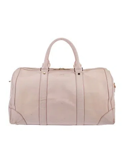 Pre-owned Mark And Graham Leather Weekender In Pink