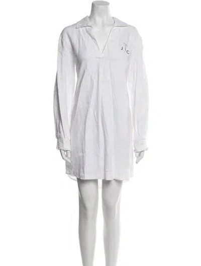 Pre-owned Mark And Graham Linen Mini Dress In White