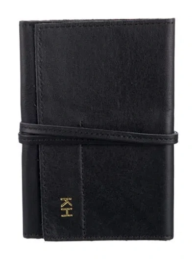 Pre-owned Mark And Graham Personalized Leather Charger Roll Up In Black