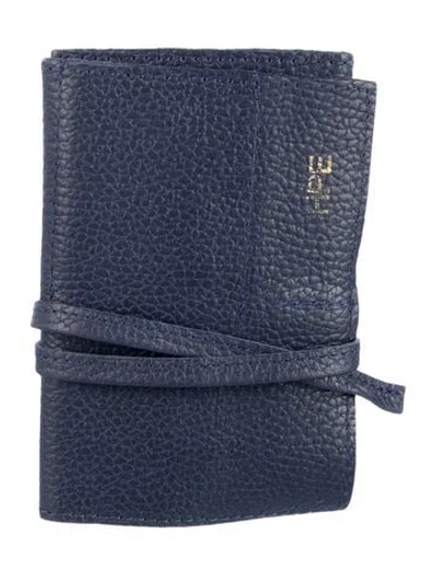 Pre-owned Mark And Graham Personalized Leather Charger Roll Up In Blue