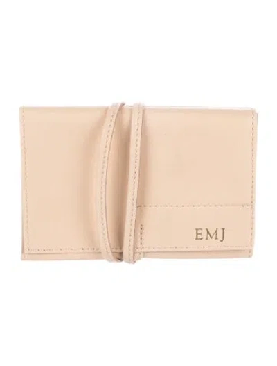 Pre-owned Mark And Graham Personalized Leather Charger Roll Up In Gold