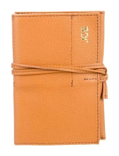 Pre-owned Mark And Graham Personalized Leather Charger Roll Up In Orange