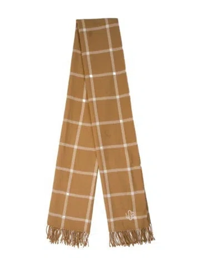 Pre-owned Mark And Graham Plaid Print Scarf In Neutral