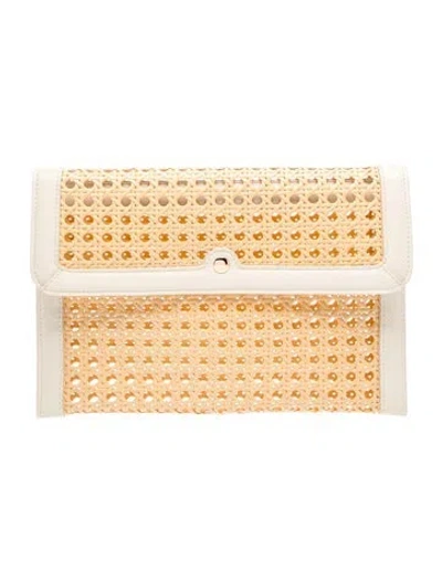 Pre-owned Mark And Graham Rattan Clutch In Neutrals