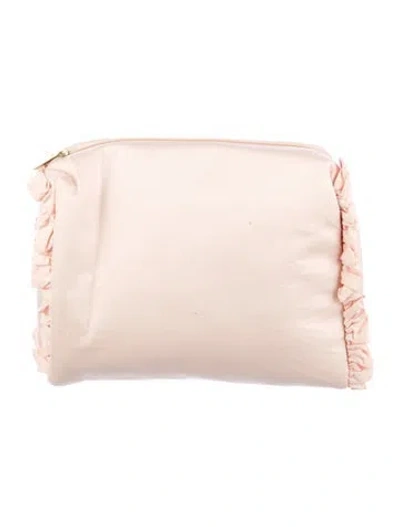 Pre-owned Mark And Graham Ruffle Embellished Cosmetic Bag In Pink