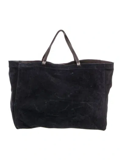 Pre-owned Mark And Graham Suede Top Handle Bag In Black