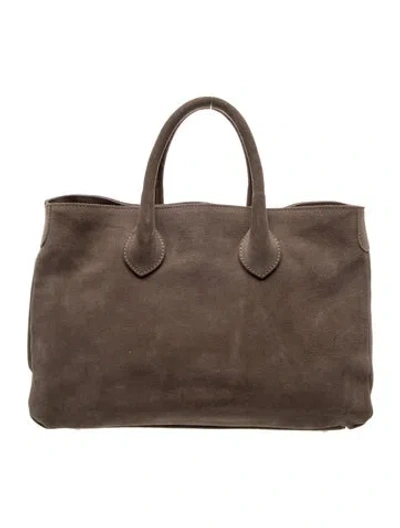 Pre-owned Mark And Graham Suede Top Handle Bag In Brown