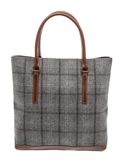 Pre-owned Mark And Graham Tweed Tote In Grey