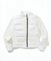 Mark&lona Quilted Padded Jacket With Smooth Fabric Sleeves In White