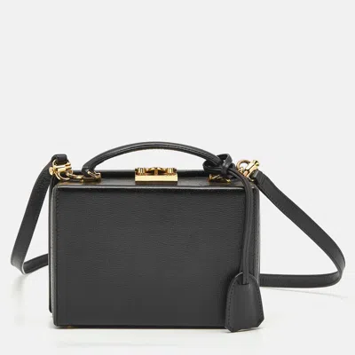 Pre-owned Mark Cross Black Leather Small Grace Box Bag