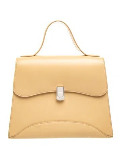 Pre-owned Mark Cross Calf Leather Top Handle Bag In Neutral