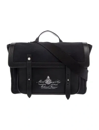 Pre-owned Mark Cross Canvas Messenger Bag In Black