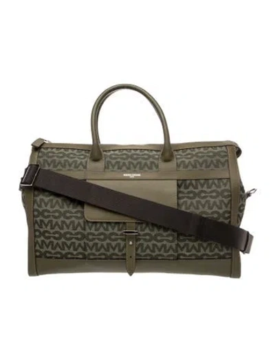 Pre-owned Mark Cross Canvas Weekender Bag In Green