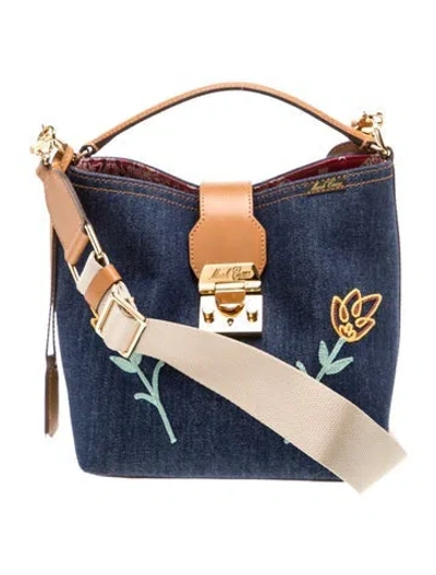 Pre-owned Mark Cross Denim Crossbody Bag In Blue