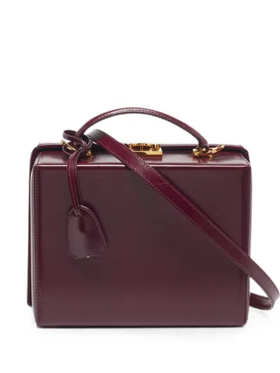 Pre-owned Mark Cross Grace Box Leather Tote Bag In Purple
