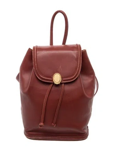 Pre-owned Mark Cross Leather Backpack In Burgundy