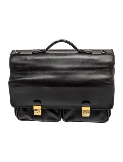 Pre-owned Mark Cross Leather Briefcase In Black