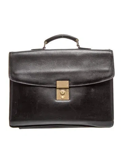 Pre-owned Mark Cross Leather Briefcase In Black