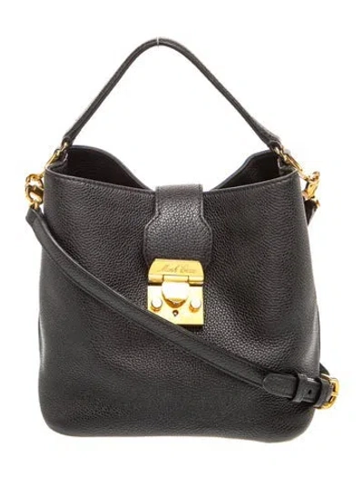Pre-owned Mark Cross Leather Bucket Bag In Black