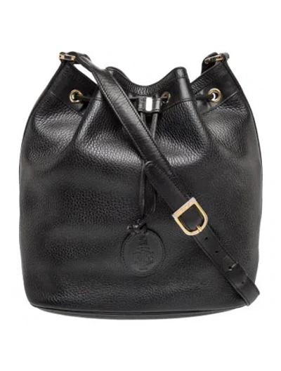 Pre-owned Mark Cross Leather Bucket Bag In Black