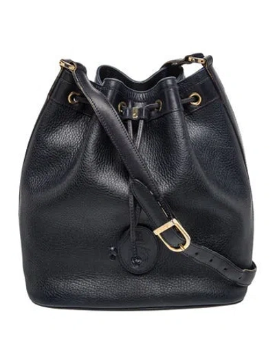 Pre-owned Mark Cross Leather Bucket Bag In Blue