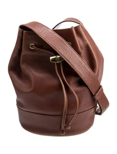 Pre-owned Mark Cross Leather Bucket Bag In Brown
