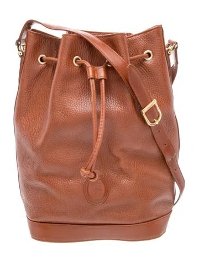 Pre-owned Mark Cross Leather Bucket Bag In Brown