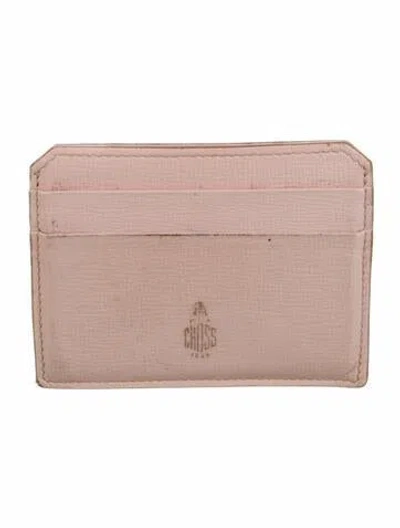 Pre-owned Mark Cross Leather Card Holder In Pink