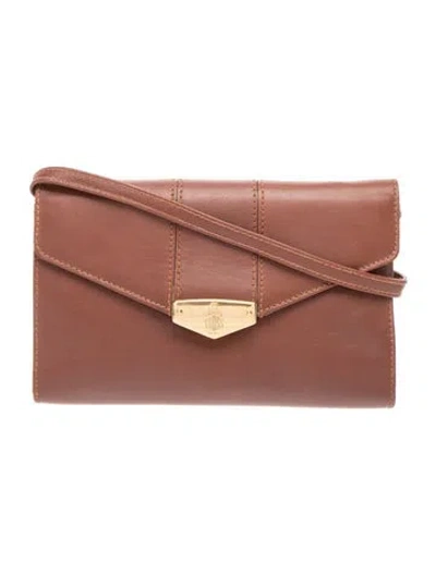 Pre-owned Mark Cross Leather Clutch In Brown