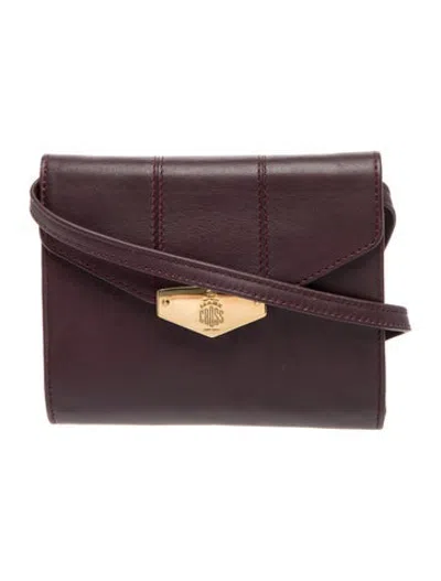 Pre-owned Mark Cross Leather Clutch In Burgundy