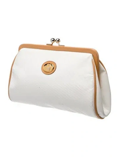 Pre-owned Mark Cross Leather Clutch In White