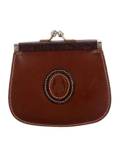 Pre-owned Mark Cross Leather Coin Pouch In Brown
