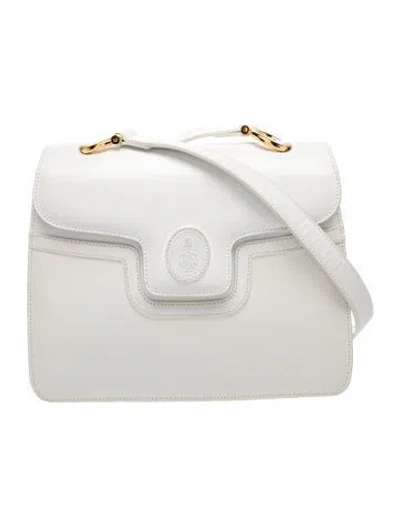 Pre-owned Mark Cross Leather Crossbody Bag In White