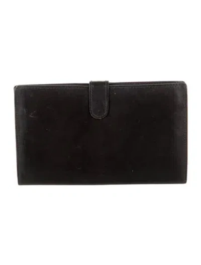 Pre-owned Mark Cross Leather French Purse In Black
