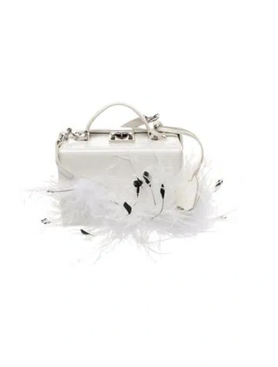 Pre-owned Mark Cross Leather Grace Box In White